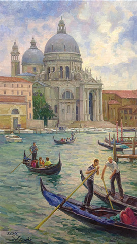 Gondolas. National Art Gallery. Venice
